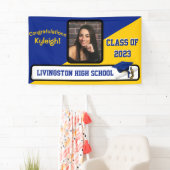 Royal Blue, Gold & White Abschluss Banner (Insitu)