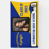 Royal Blue, Gold & White Abschluss Banner (Vertikal)