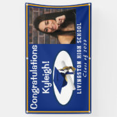 Royal Blue, Gold & White Vinyl Abschluss Foto Banner (Vertikal)