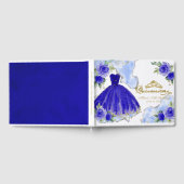 Royal Blue Gown Floral Quinceanera Gästebuch (Voll)