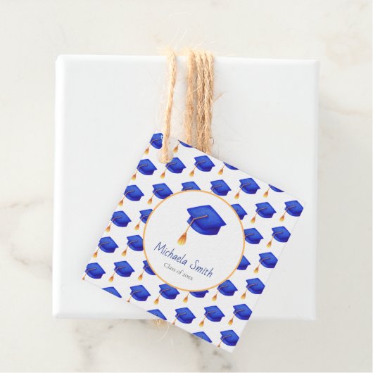 Royal Blue Graduation Cap Personalisierter Abschlu Geschenkanhänger (Beispiel)