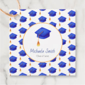 Royal Blue Graduation Cap Personalisierter Abschlu Geschenkanhänger (Vorderseite)