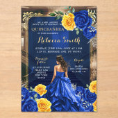 Royal Blue Grand Palace Quinceñera Princess Acryleinladungen (Vorderseite)