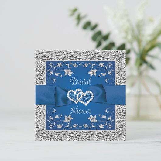 Royal Blue, Grau Liebe Hearts Brautparty (Stehend Vorderseite)