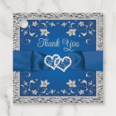 Royal Blue, Grau Liebe Hearts Gastgeschenk Hochzei Geschenkanhänger (Vorderseite)
