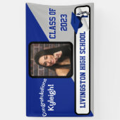 Royal Blue, Grau & White Abschluss Banner (Vertikal)