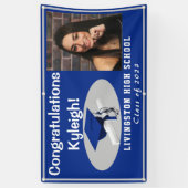 Royal Blue, Gray Accent Vinyl Abschluss Foto Banner (Vertikal)