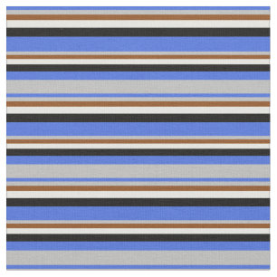 Royal Blue, Gray, Brown, Minze Cream und Black Stoff