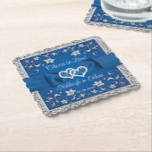 Royal Blue, Gray Cheers to Liebe! Untersetzer (angewinkelt)