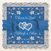 Royal Blue, Gray Cheers to Liebe! Untersetzer (Vorderseite)