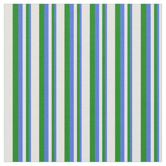 Royal Blue, Green & Light Cyan Lines Stoff (Nahaufnahme)