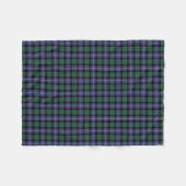 Royal Blue, Green und Black Mitchell Clan Tartan Fleecedecke (Vorderseite (Horizontal))