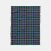 Royal Blue, Green und Black Mitchell Clan Tartan Fleecedecke (Vorderseite)