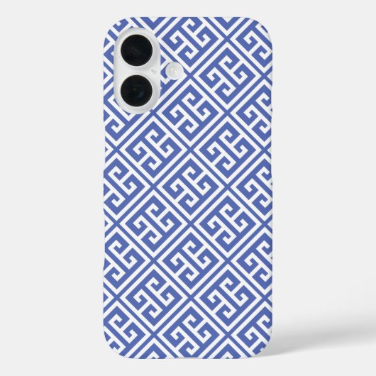 Royal Blue Griechisches Schlüsselmuster Case-Mate iPhone Hülle (Rückseite)