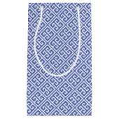 Royal Blue Griechisches Schlüsselmuster Kleine Geschenktüte (Vorderseite)