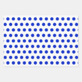 Royal Blue Hahnentrittmuster Monogram Polka Dot Geschenkpapier Set (Vorderseite 3)