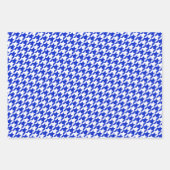 Royal Blue Hahnentrittmuster Monogram Polka Dot Geschenkpapier Set (Vorderseite)