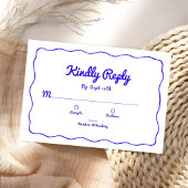 Royal Blue Hand Lettered Kindly Reply Wedding RSVP