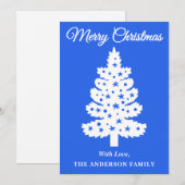 Royal Blue Handwriting Script Weihnachtsbaum Feiertagskarte (Vorne/Hinten)
