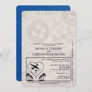 Royal Blue Hawaii Pass Einladung Hochzeit