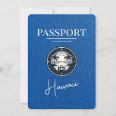Royal Blue Hawaii Passport Save the Date (Vorderseite)