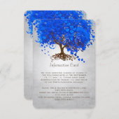 Royal Blue Heart Leaf Tree Einladung (Vorne/Hinten)