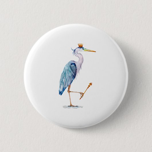 Royal Blue Heron Button (Vorderseite)