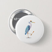 Royal Blue Heron Button (Vorne & Hinten)