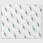Royal Blue Heron Geschenkpapier (Flach)