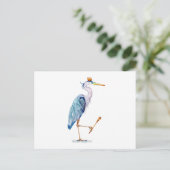Royal Blue Heron Postkarte (Stehend Vorderseite)