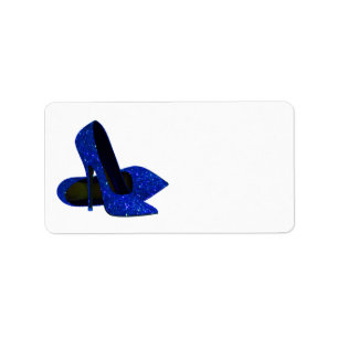 Royal Blue High Heel Shoel Address Labels Adressaufkleber