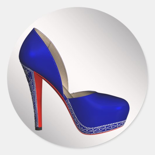 Royal Blue High Heel Shoel Sticker (Vorderseite)