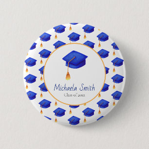 Royal Blue High School Abschluss Personalisiert Button