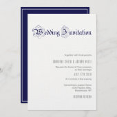 'ROYAL BLUE' Hochzeitsdesign Einladung (Vorne/Hinten)