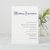 'ROYAL BLUE' Hochzeitsdesign Einladung (Stehend Vorderseite)