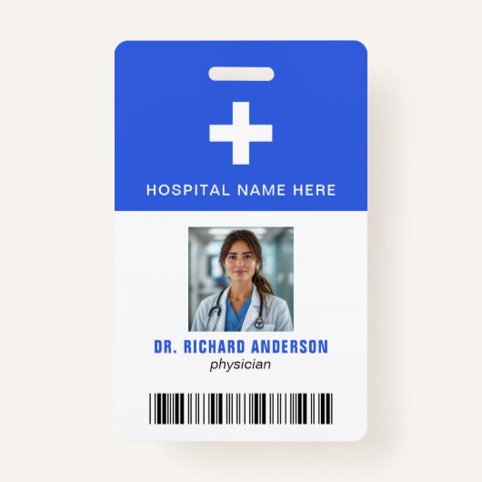 Royal Blue Hospital Employee Bar Code ID Ausweis (Vorderseite)