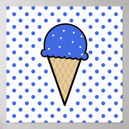 Royal Blue Ice Creme Cone Poster (Vorne)