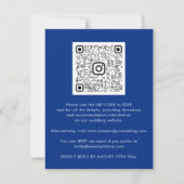 Royal Blue Imitate Gold Border Wave QR Code Hochze (Rückseite)