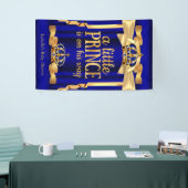 Royal Blue Imitats Gold Foil Crown Baby Dusche Banner (Messeveranstaltung)