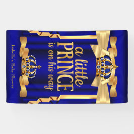 Royal Blue Imitats Gold Foil Crown Baby Dusche Banner