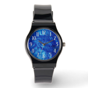 Royal Blue Imitats Leather Armbanduhr