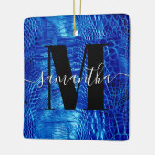 Royal Blue Imitats Leather Monogram Foto Keramikornament (Links)