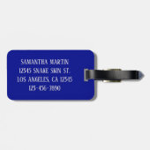Royal Blue Imitats Leather Monogram Gepäckanhänger (Rückseite horizontal)