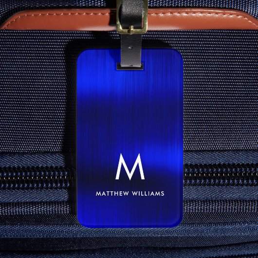 Royal Blue Imitats Metal Steel Personalisiert gest Gepäckanhänger