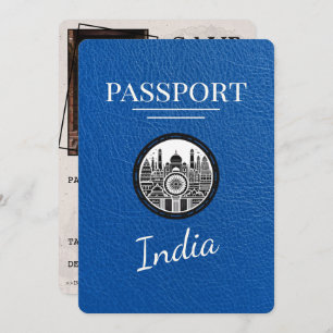 Royal Blue India Passport Save the Date