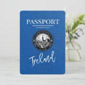 Royal Blue Ireland Passport Save the Date (Stehend Vorderseite)
