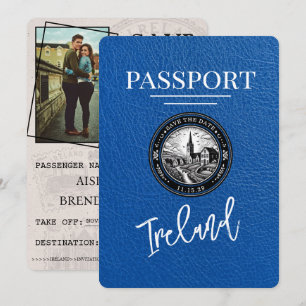 Royal Blue Ireland Passport Save the Date