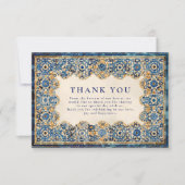 Royal Blue Islamic Wedding Dankeskarte (Vorderseite)