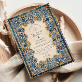 Royal Blue Islamic Wedding Einladung
