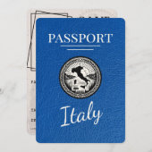 Royal Blue Italy Passport Save The Date (Vorne/Hinten)
